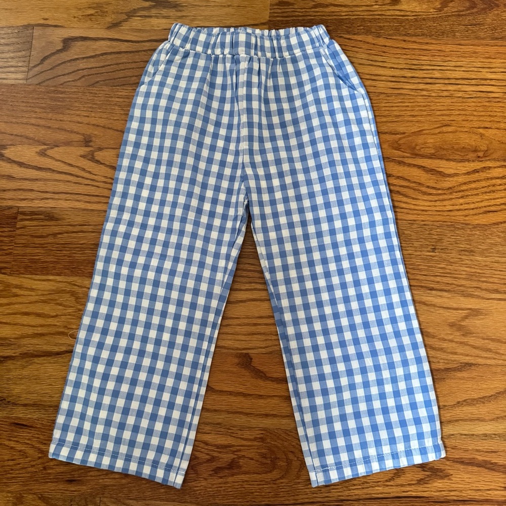 Stitchy Fish Blue Gingham Pants - 3T Boys